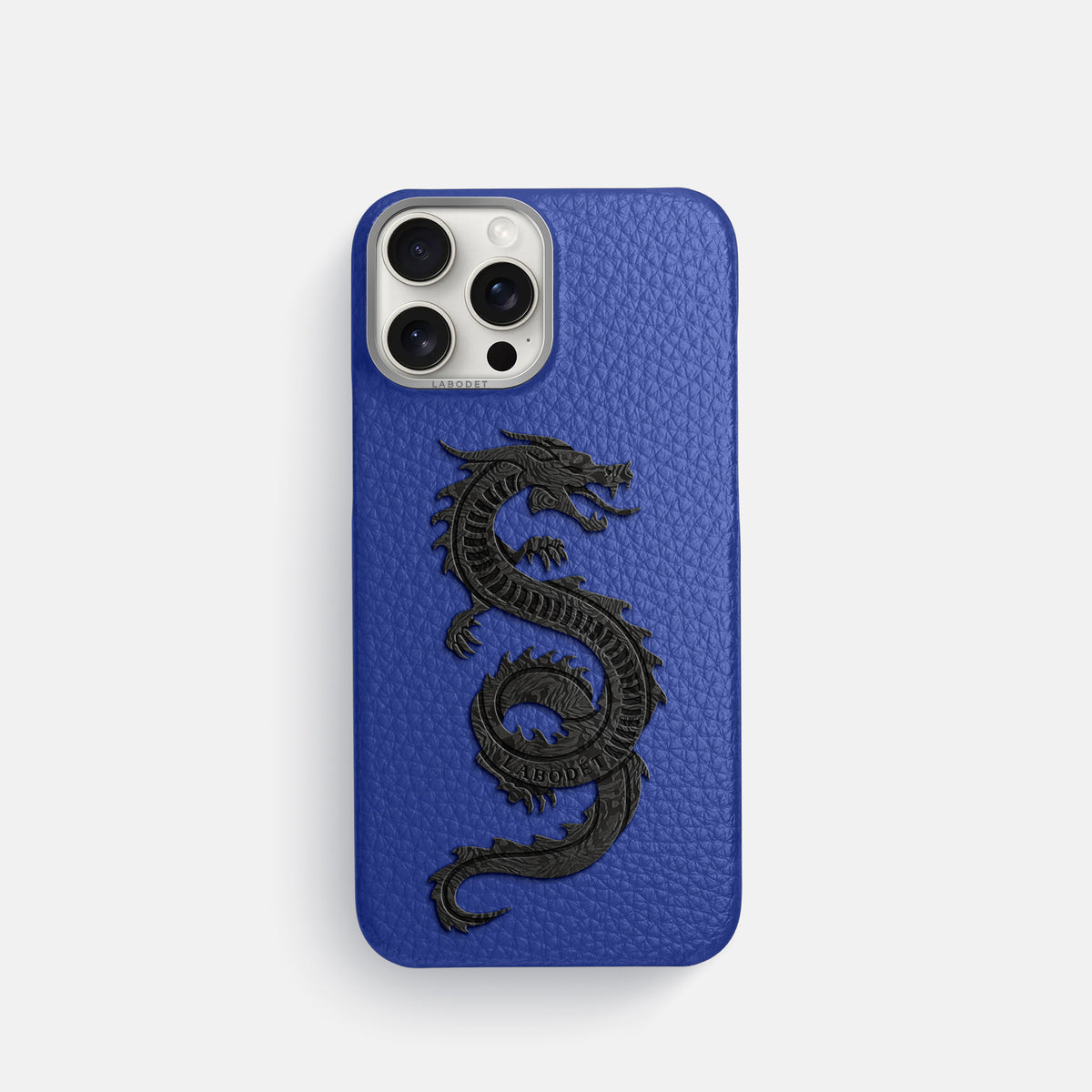 Royal Blue iPhone 16 Pro Classic Case Calf with Steel Metal -1 | Royal-Blue-Steel