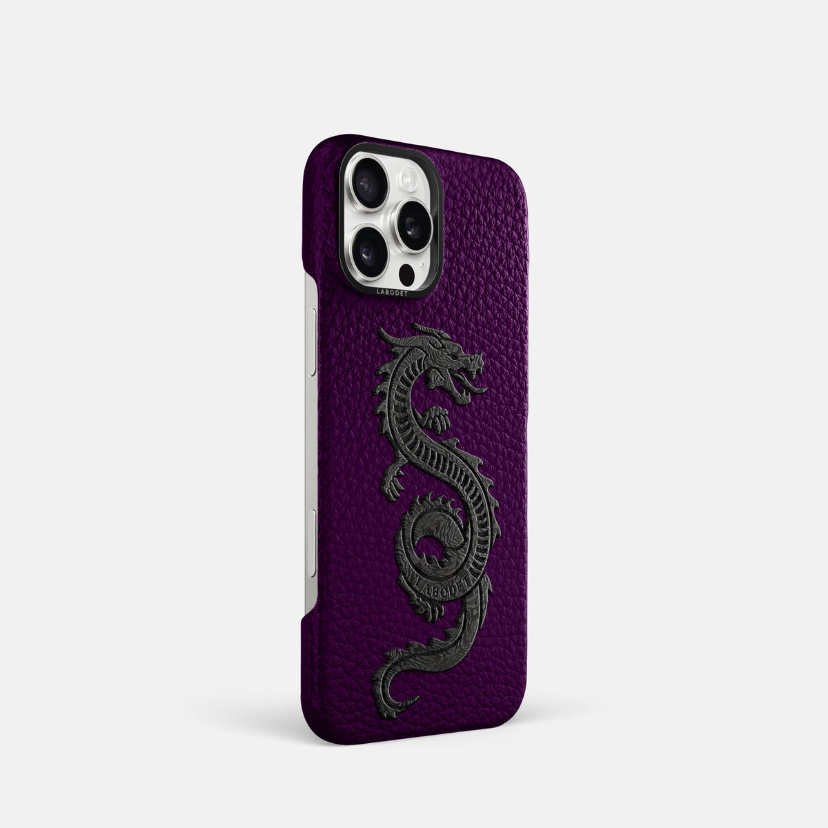 Violet iPhone 16 Pro Classic Case Calf with Black Metal -2 | Violet-Black