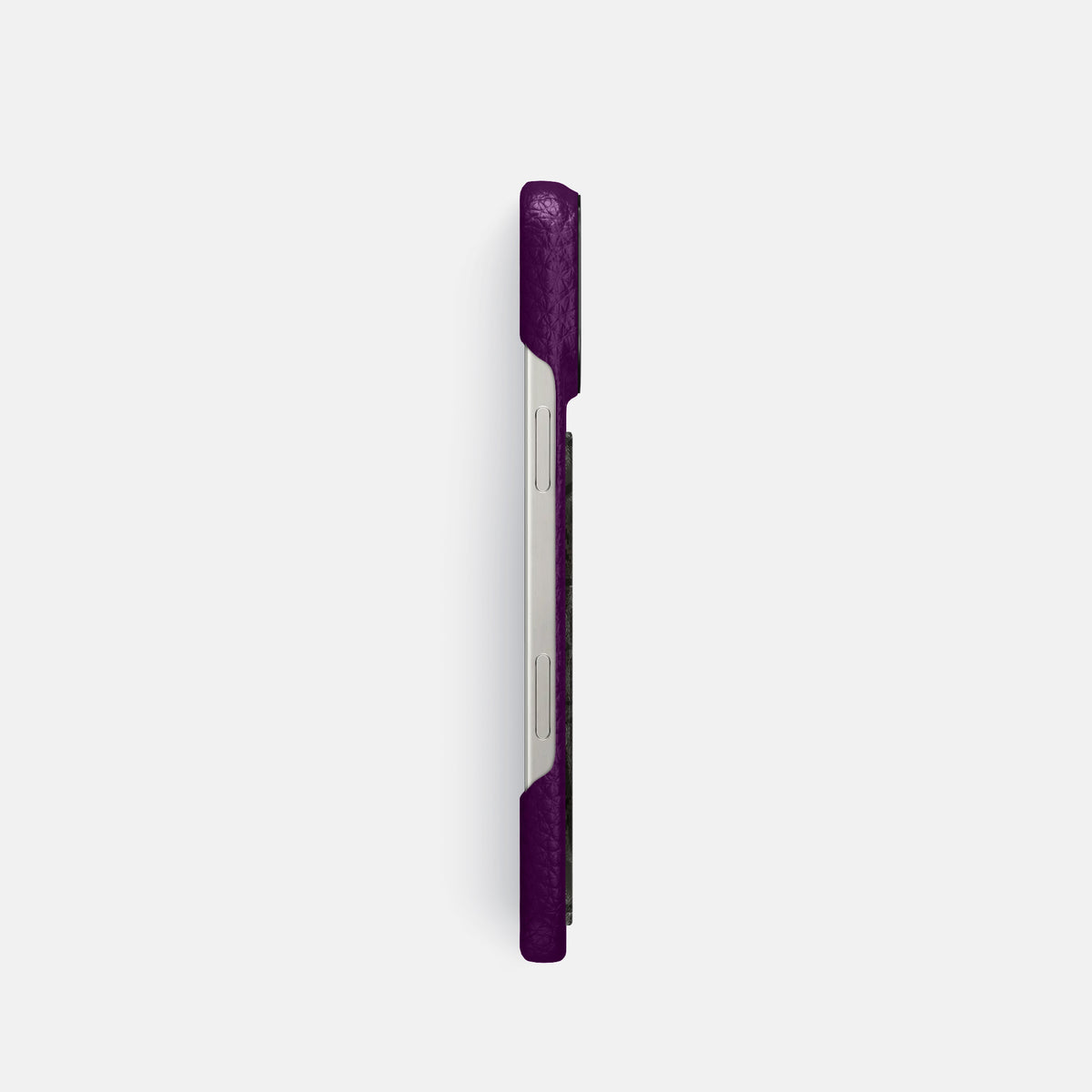 Violet iPhone 16 Pro Classic Case Calf with Black Metal -3 | Violet-Black