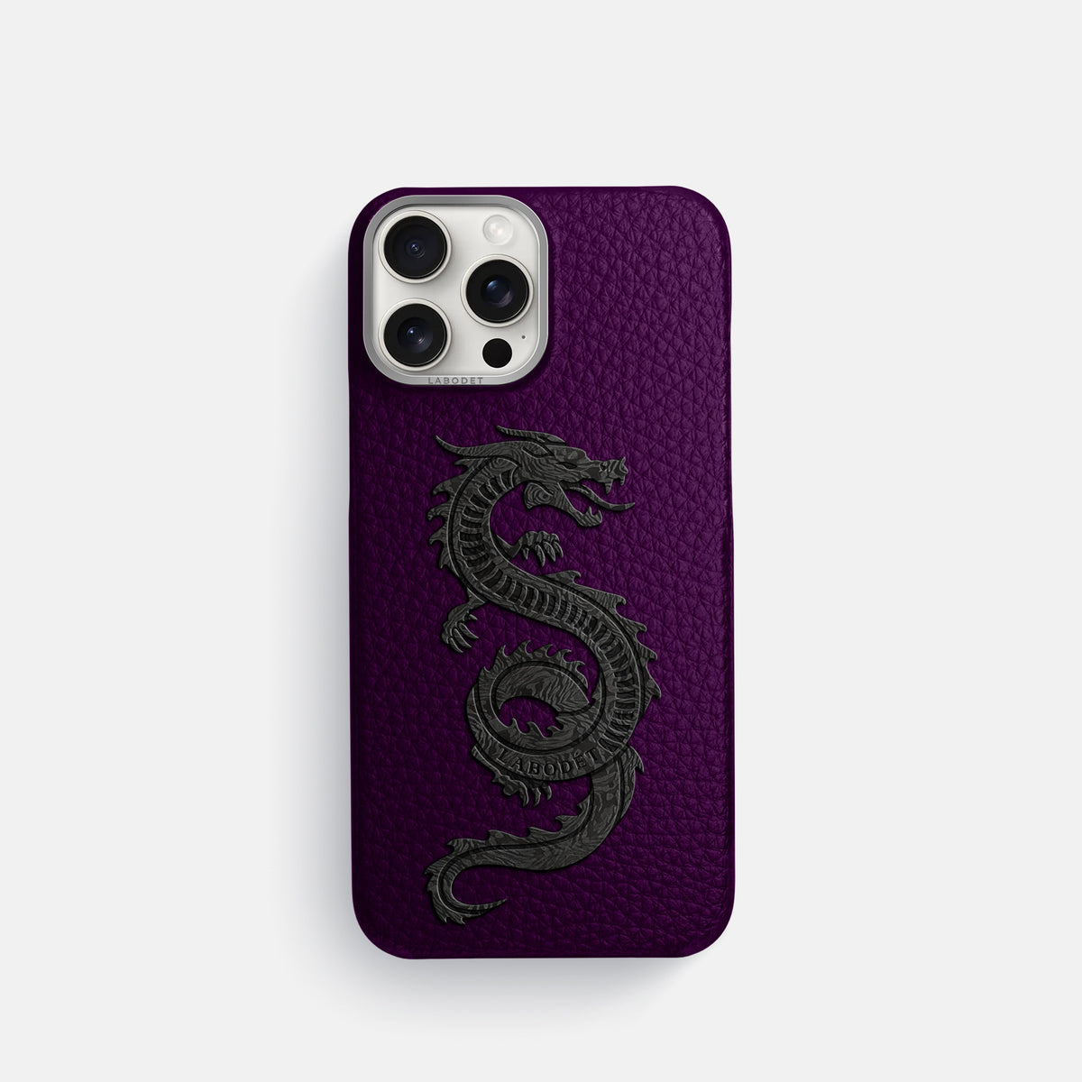 Violet iPhone 16 Pro Classic Case Calf with Steel Metal -1 | Violet-Steel
