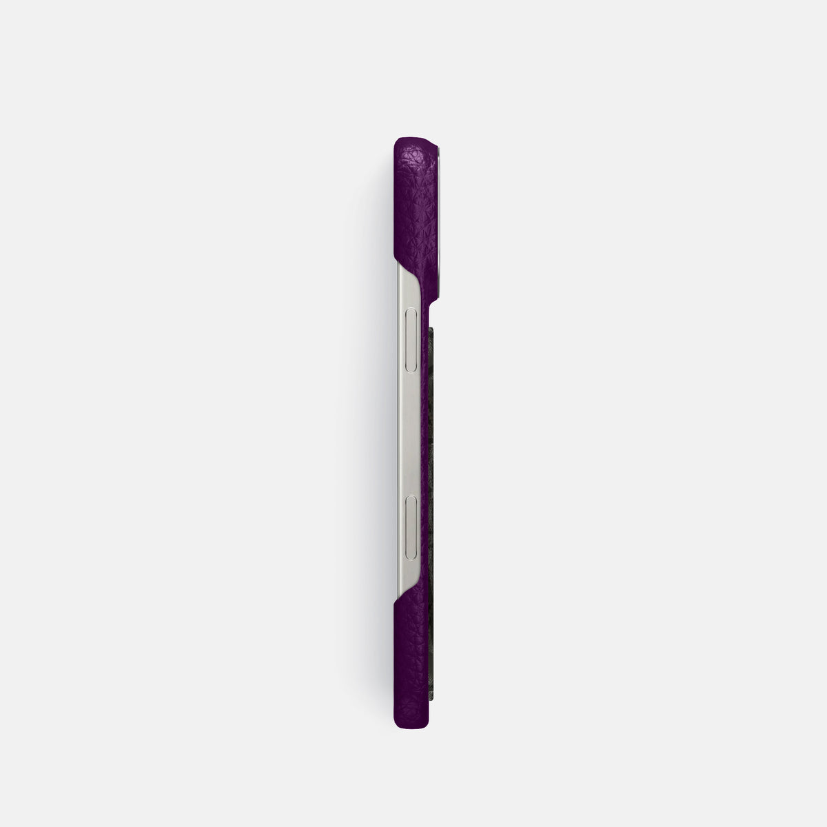 Violet iPhone 16 Pro Classic Case Calf with Steel Metal -3 | Violet-Steel
