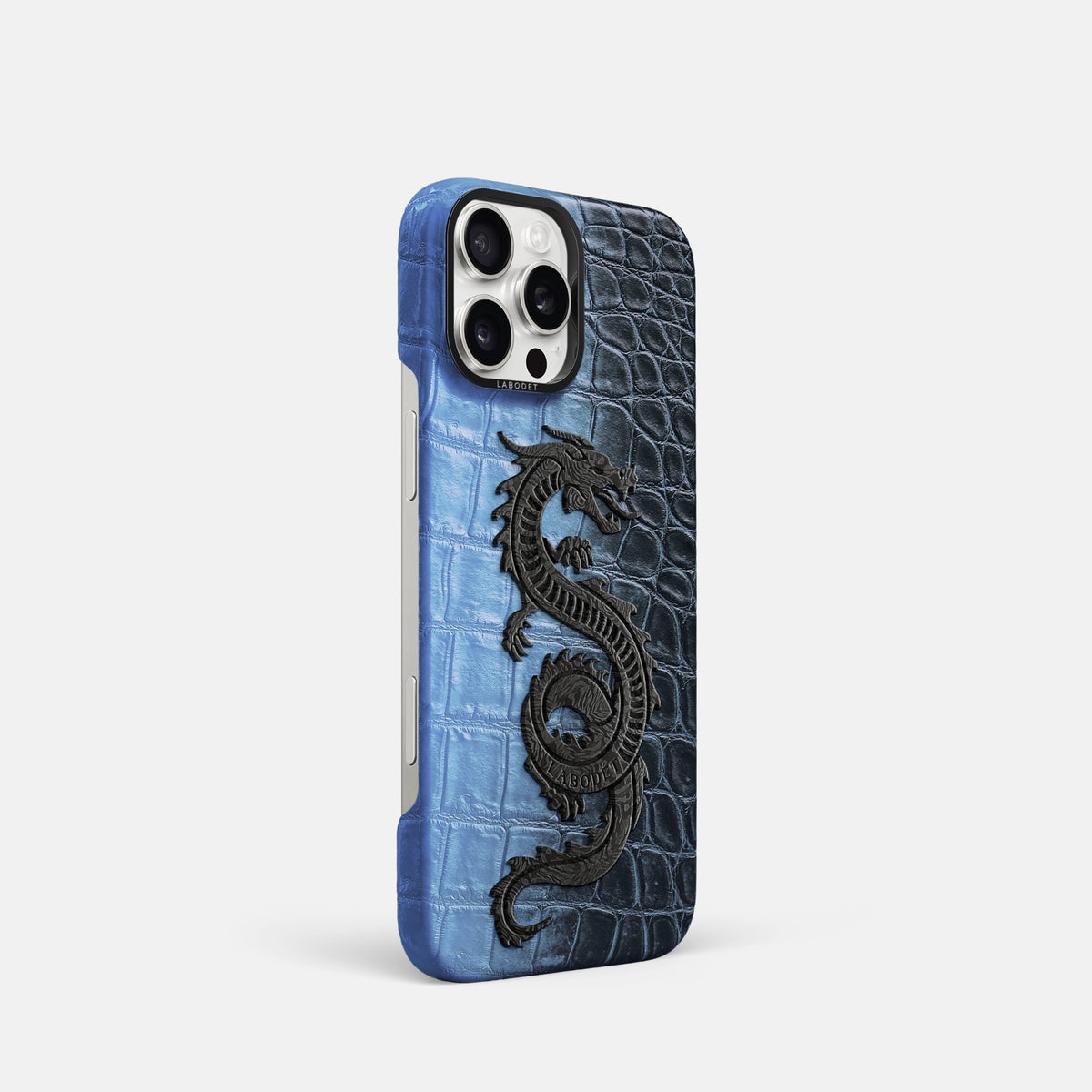 Lavender iPhone 16 Pro Classic Case Himalayan Crocodile with Black Metal -2 | Lavender-Black