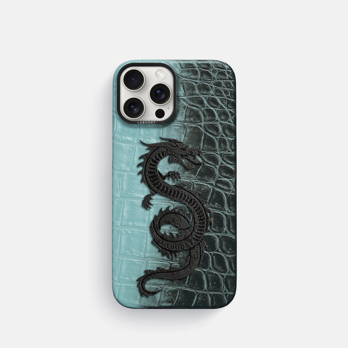 Light-Mint iPhone 16 Pro Classic Case Himalayan Crocodile with Black Metal -1 | Light-Mint-Black
