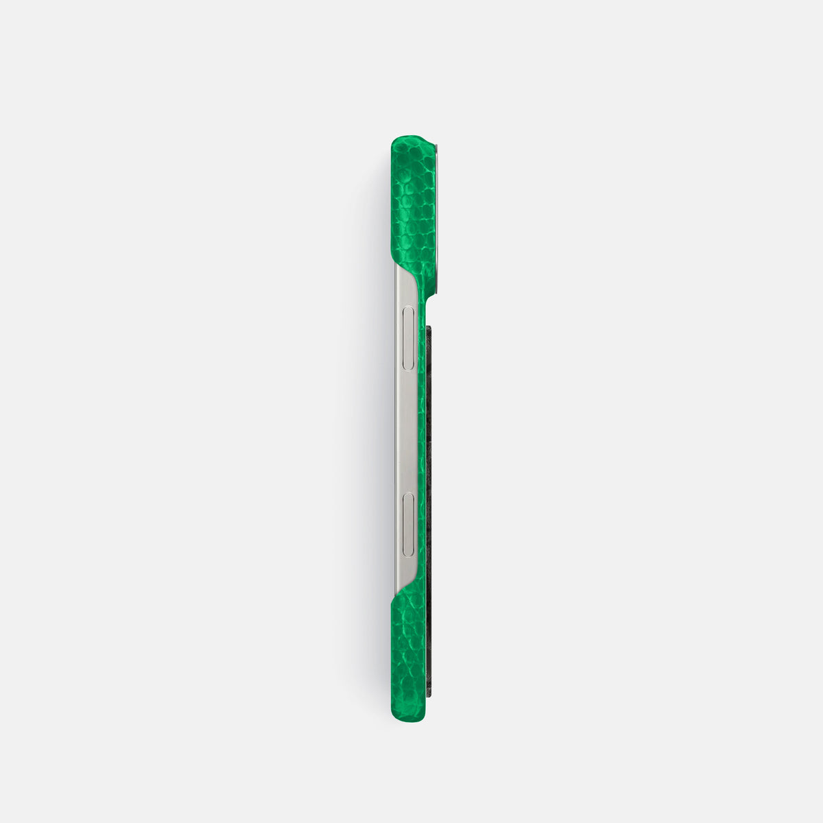 Apple-Green iPhone 16 Pro Classic Case Lizard with Steel Metal -3 | Apple-Green-Steel
