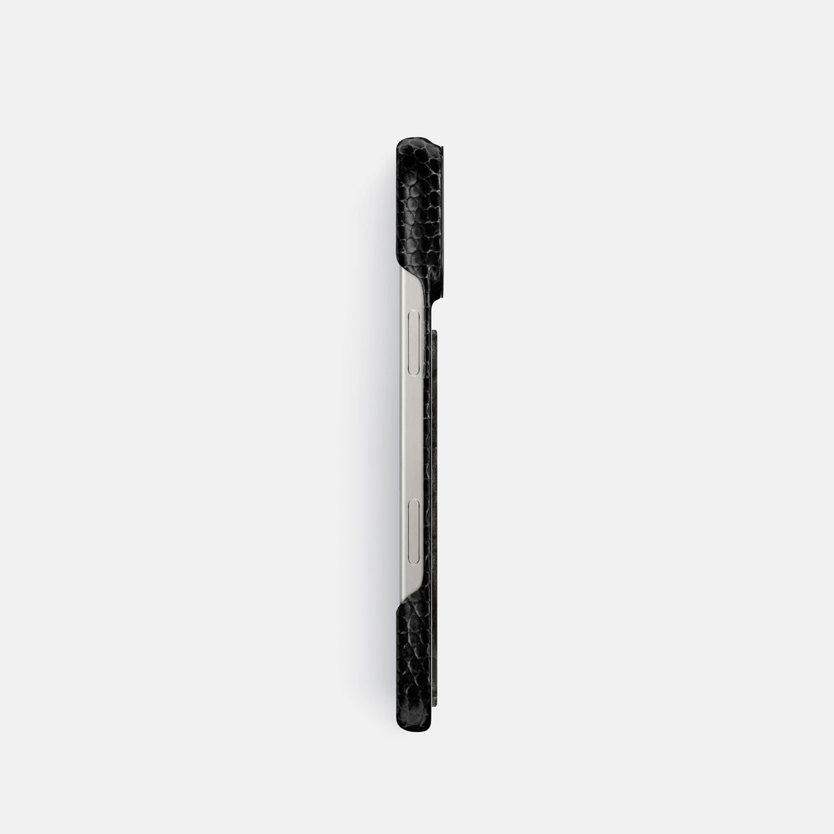 Black iPhone 16 Pro Classic Case Lizard with Black Metal -3 | Black-Black