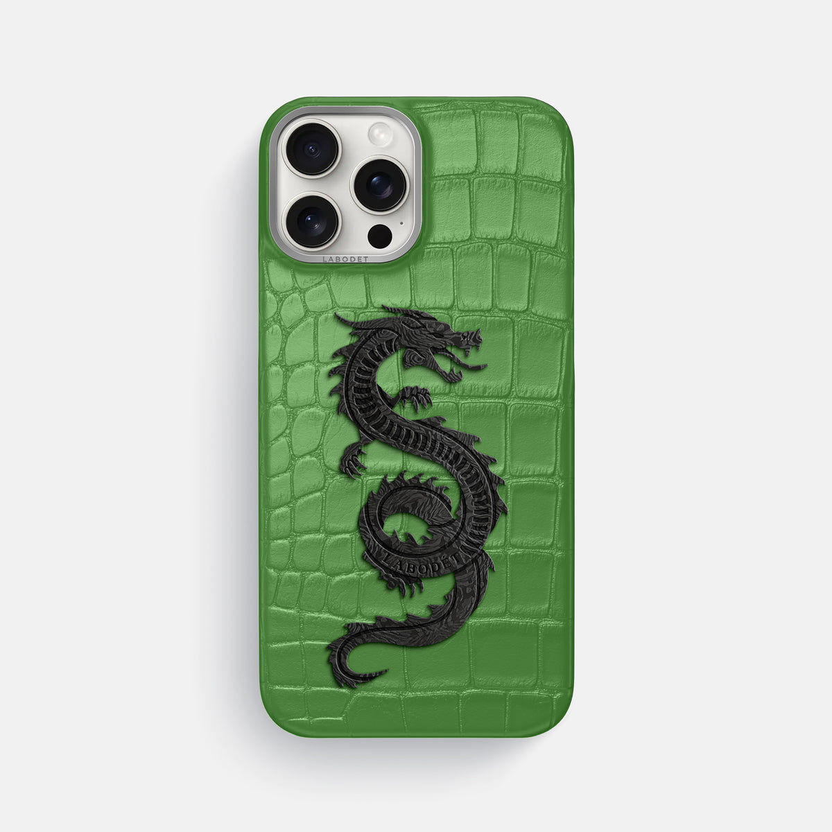 Apple-Green iPhone 16 Pro Max Classic Case Alligator with Steel Metal -1 | Apple-Green-Steel