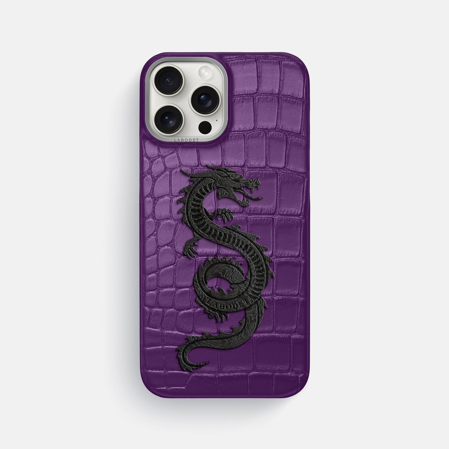 Purple iPhone 16 Pro Max Classic Case Alligator with Steel Metal -1 | Purple-Steel