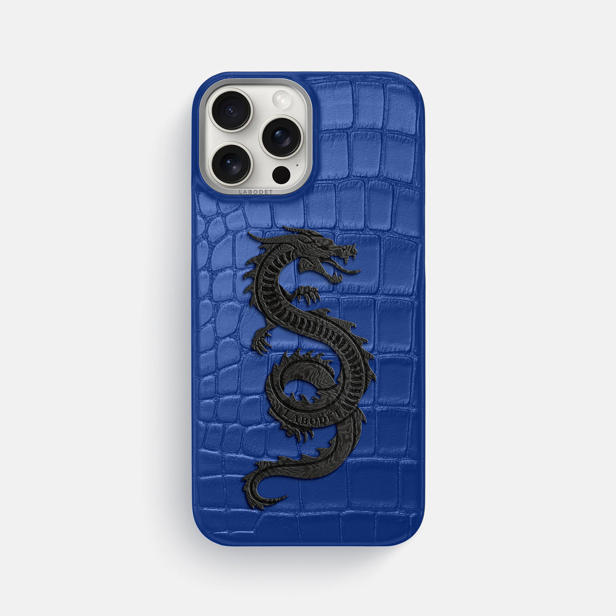 Royal Blue iPhone 16 Pro Max Classic Case Alligator with Steel Metal -1 | Royal-Blue-Steel