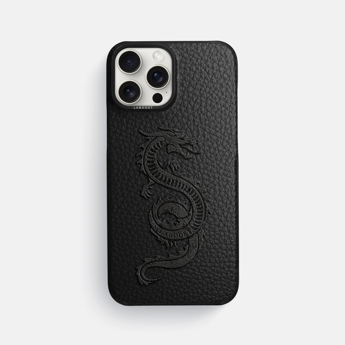 Black iPhone 16 Pro Max Classic Case Calf with Black Metal -1 | Black-Black