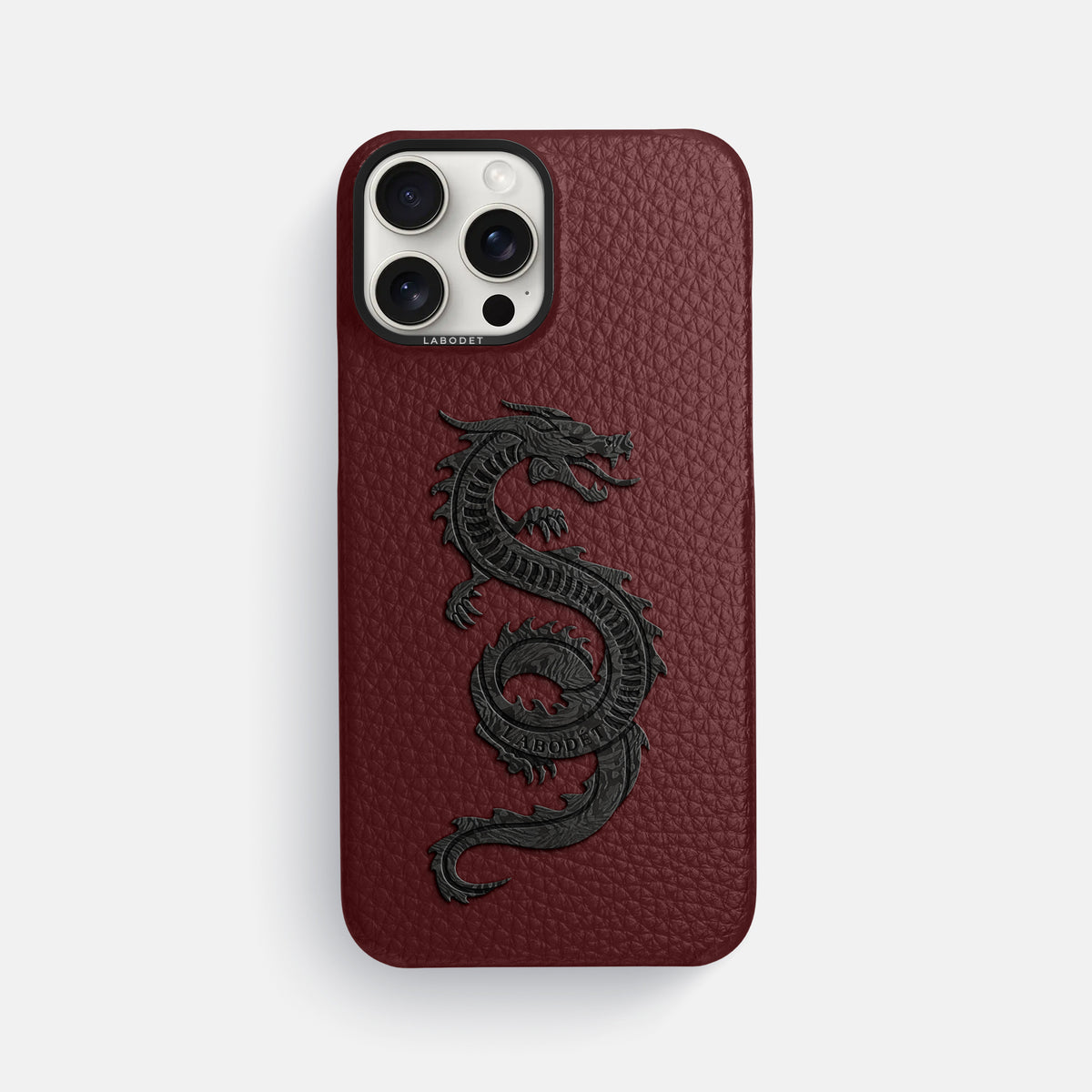 Bordeaux iPhone 16 Pro Max Classic Case Calf with Black Metal -1 | Bordeaux-Black