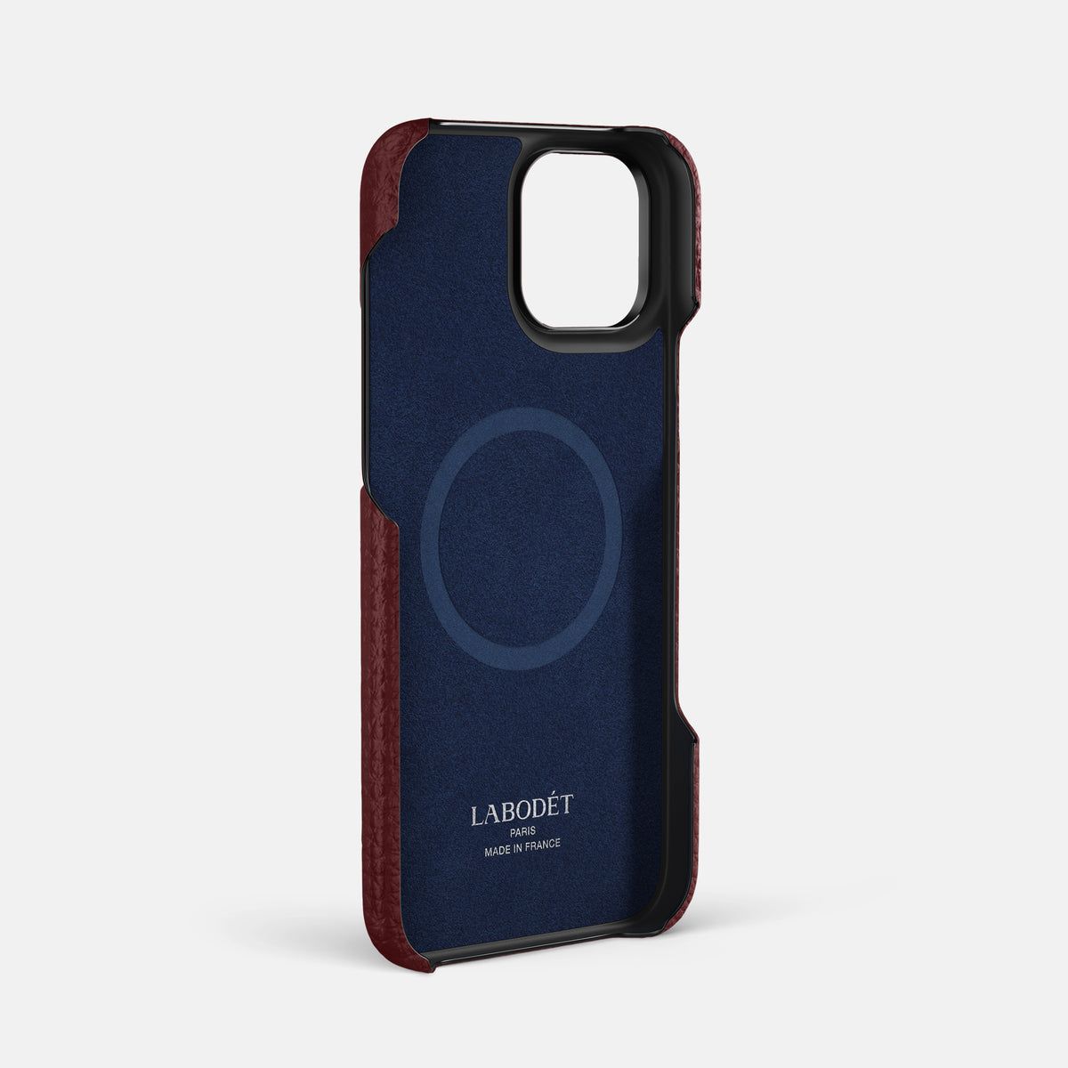 Bordeaux iPhone 16 Pro Max Classic Case Calf with Black Metal -4 | Bordeaux-Black