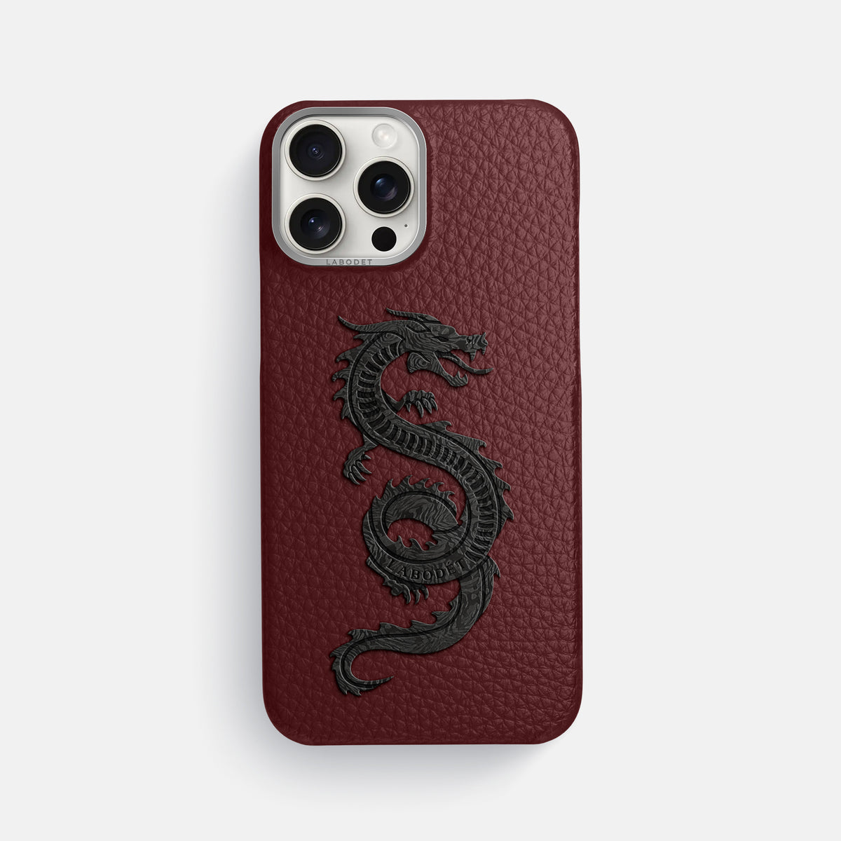 Bordeaux iPhone 16 Pro Max Classic Case Calf with Steel Metal -1 | Bordeaux-Steel