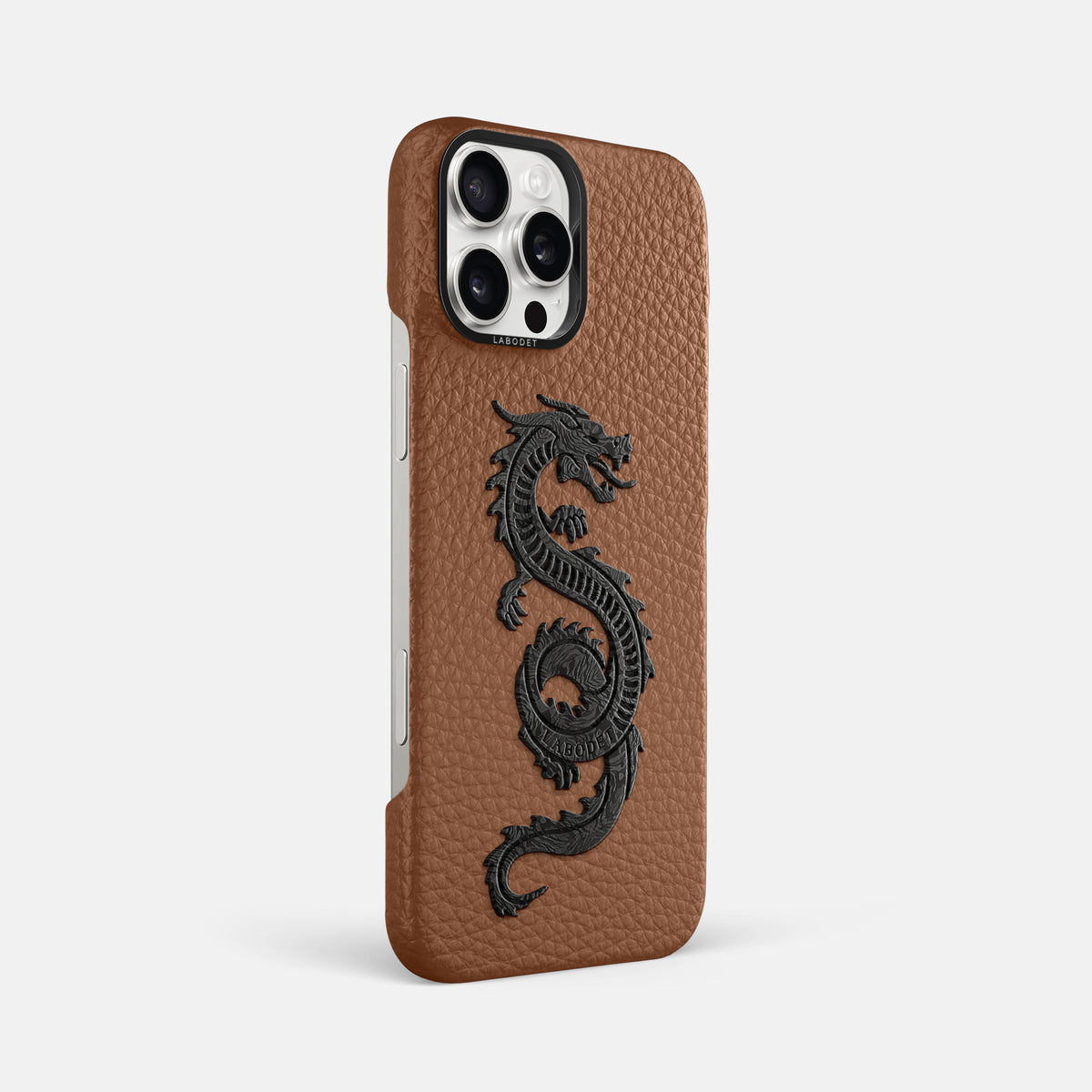 Caramel iPhone 16 Pro Max Classic Case Calf with Black Metal -2 | Caramel-Black
