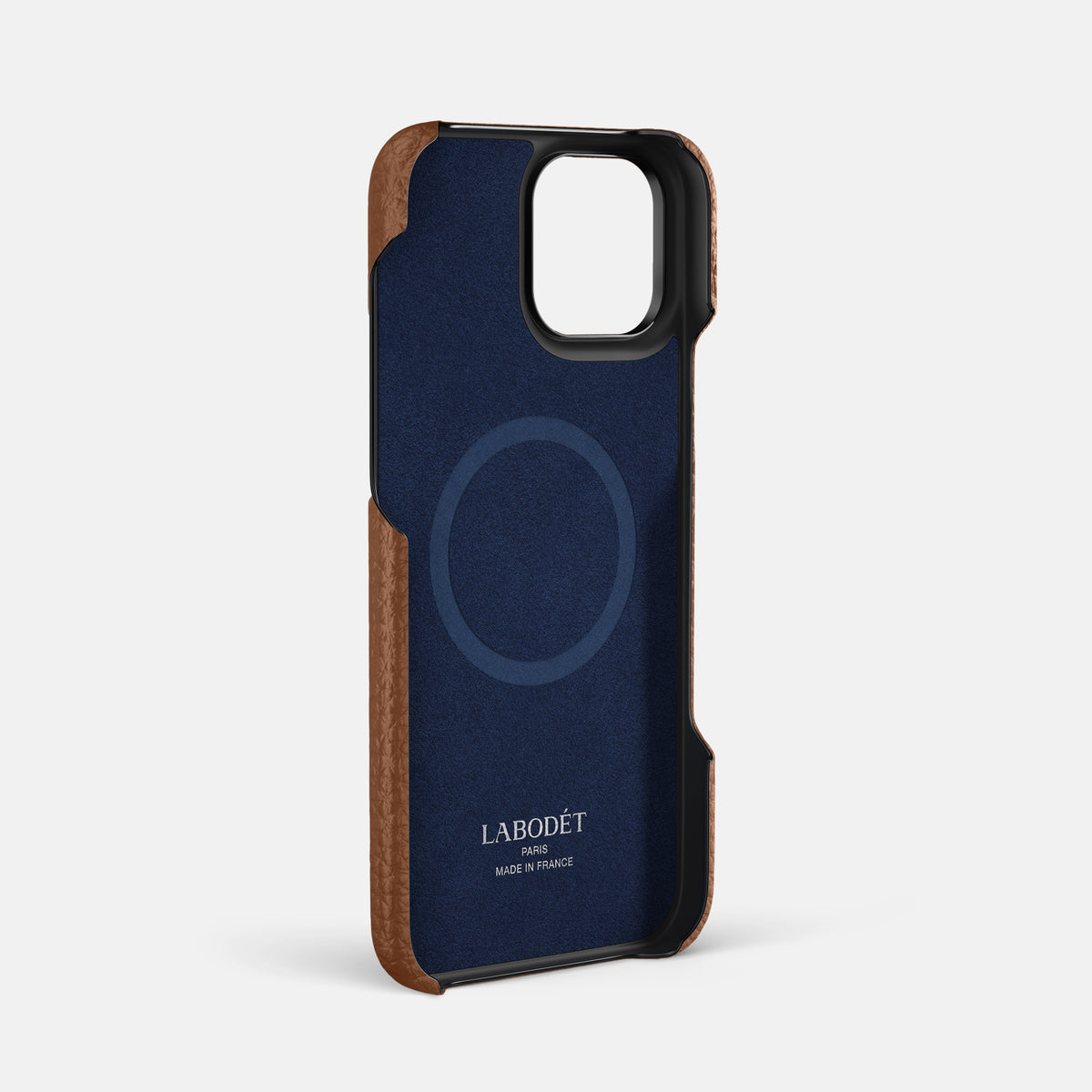 Caramel iPhone 16 Pro Max Classic Case Calf with Black Metal -4 | Caramel-Black