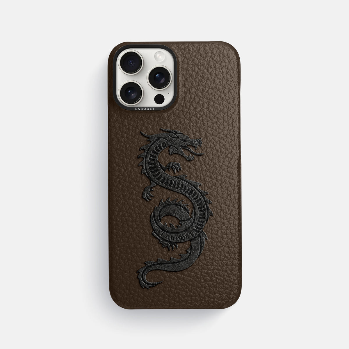 Dark Brown iPhone 16 Pro Max Classic Case Calf with Black Metal -1 | Dark-Brown-Black