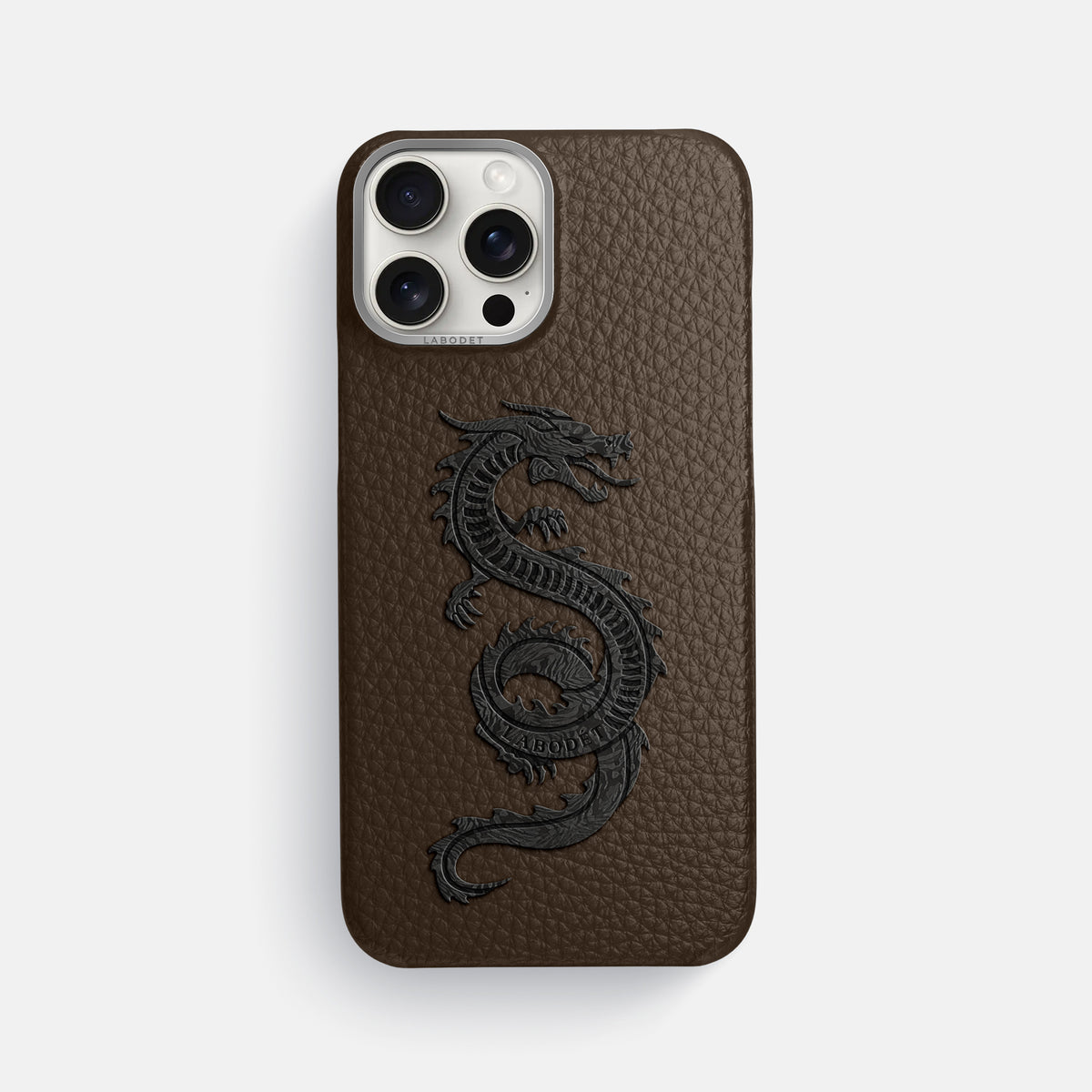 Dark Brown iPhone 16 Pro Max Classic Case Calf with Steel Metal -1 | Dark-Brown-Steel