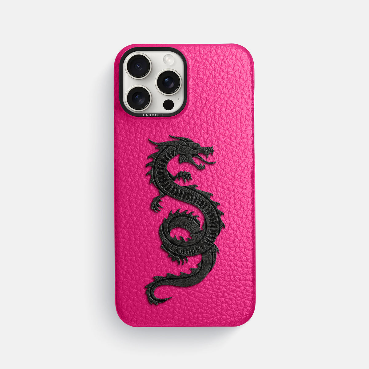 Magenta iPhone 16 Pro Max Classic Case Calf with Black Metal -1 | Magenta-Black