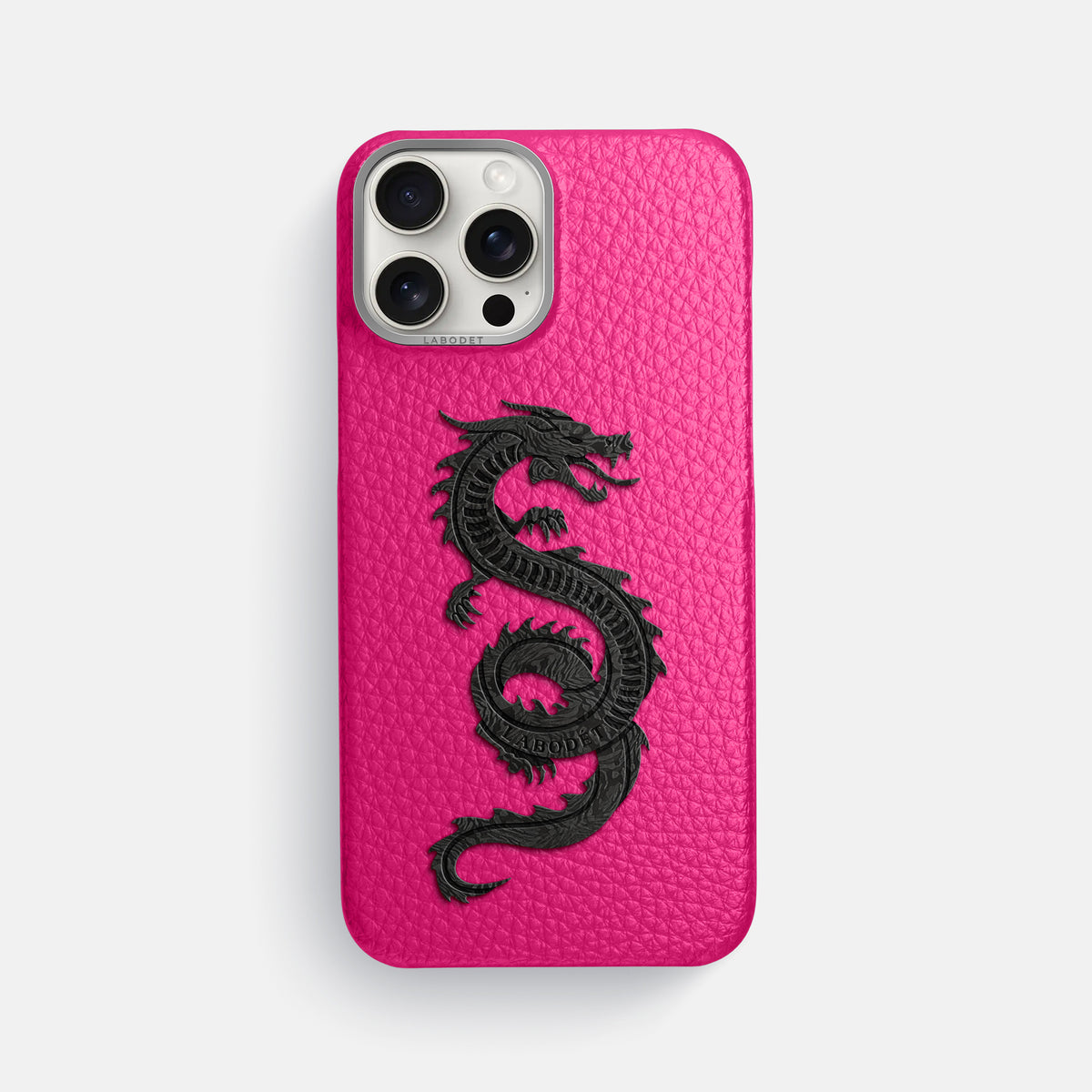 Magenta iPhone 16 Pro Max Classic Case Calf with Steel Metal -1 | Magenta-Steel