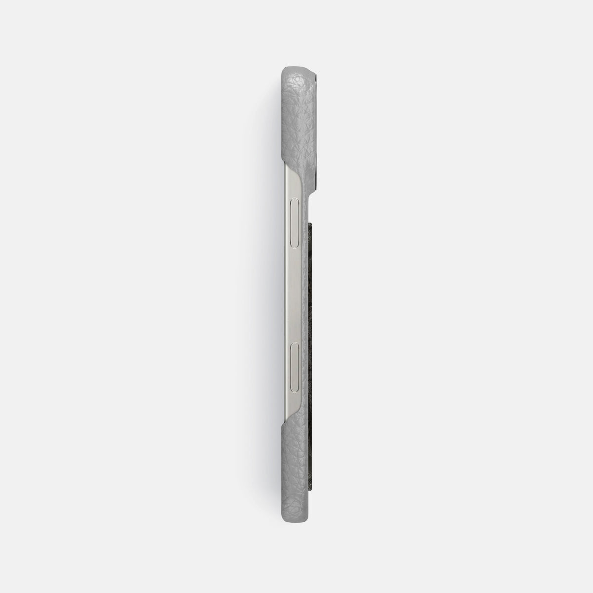 Nuage iPhone 16 Pro Max Classic Case Calf with Steel Metal -3 | Nuage-Steel