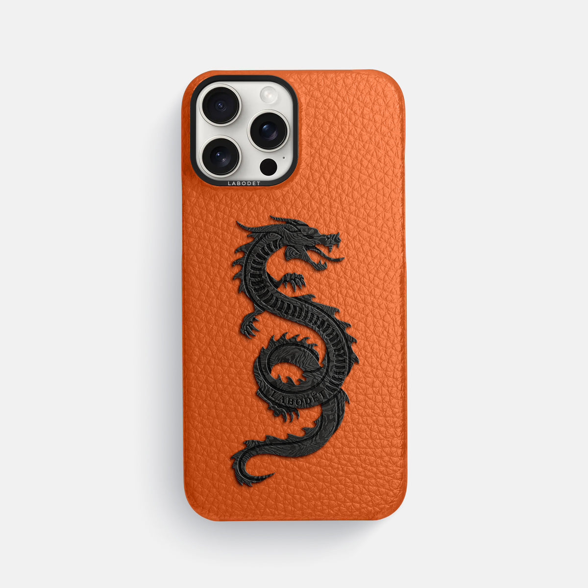 Orange iPhone 16 Pro Max Classic Case Calf with Black Metal -1 | Orange-Black
