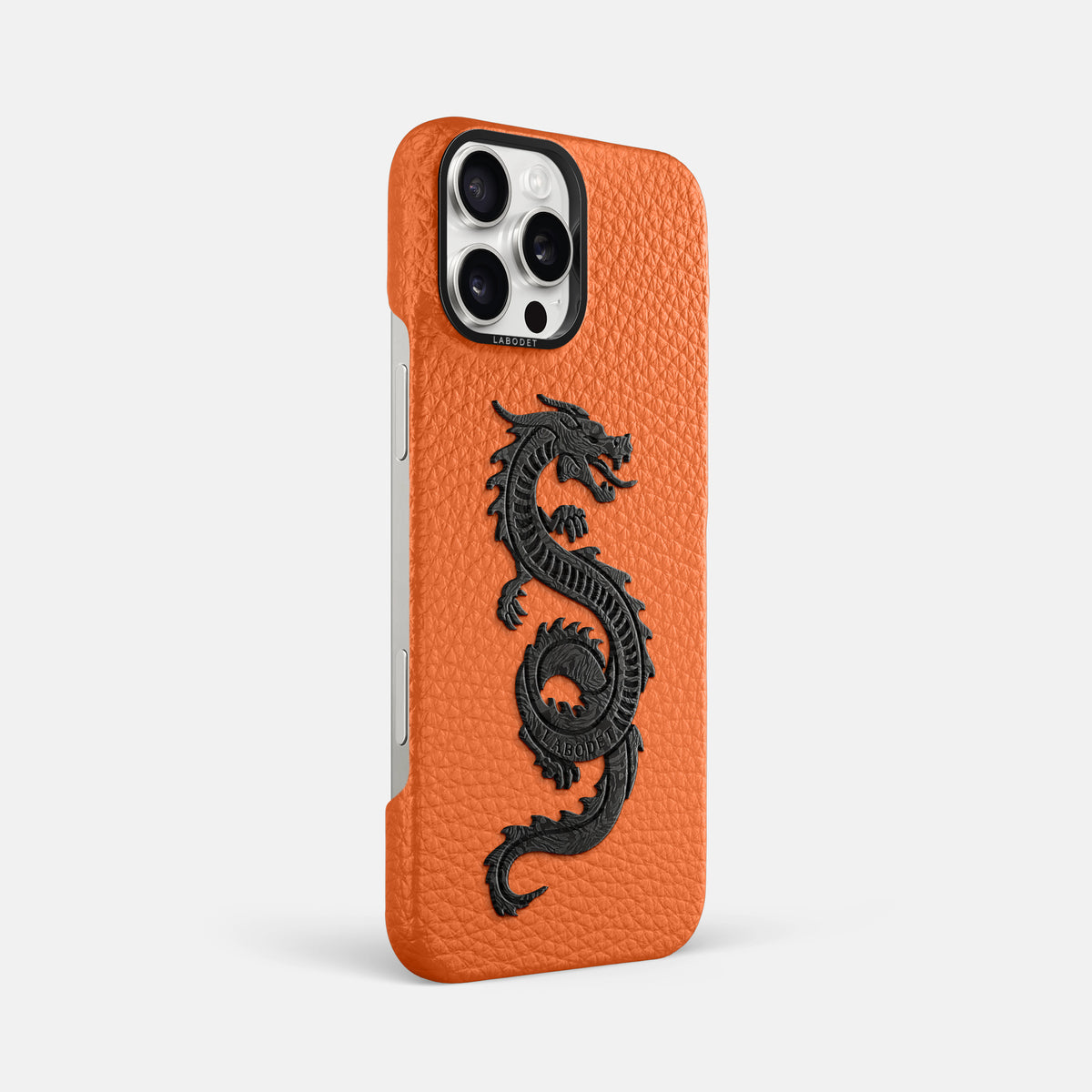 Orange iPhone 16 Pro Max Classic Case Calf with Black Metal -2 | Orange-Black