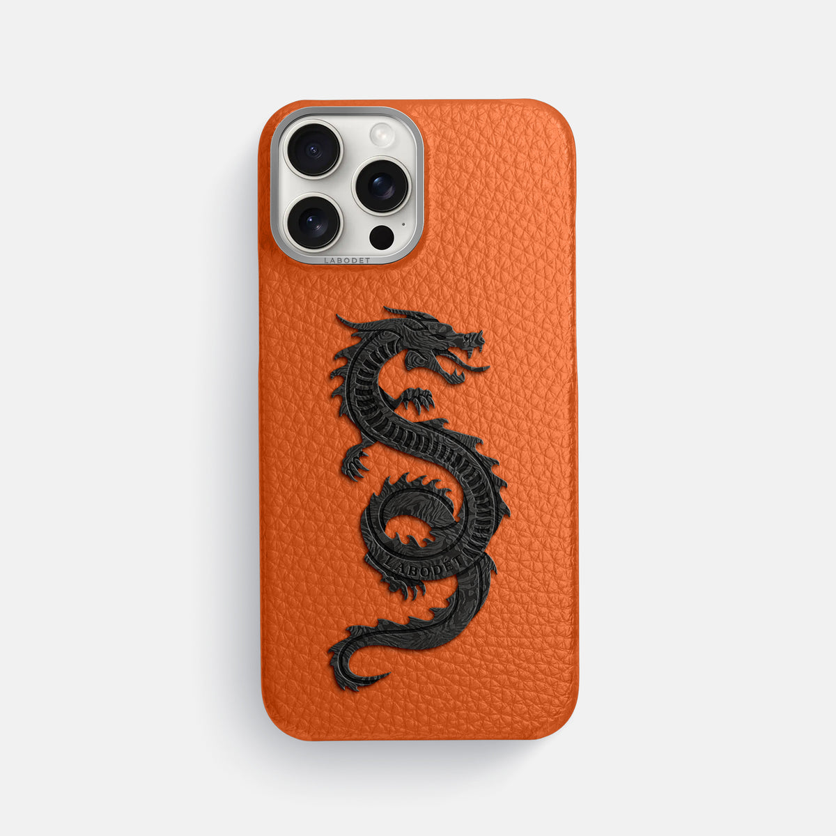 Orange iPhone 16 Pro Max Classic Case Calf with Steel Metal -1 | Orange-Steel