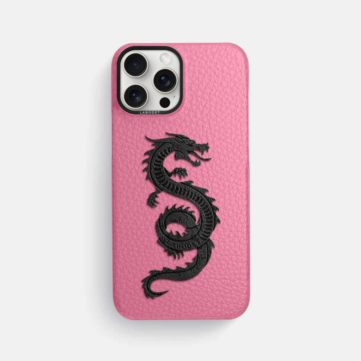 Pink iPhone 16 Pro Max Classic Case Calf with Black Metal -1 | Pink-Black