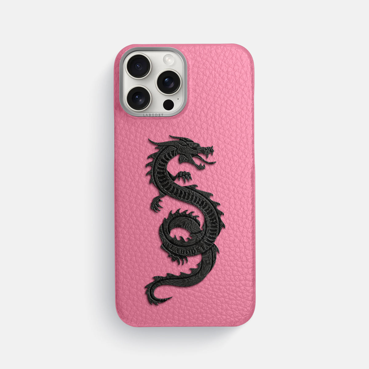 Pink iPhone 16 Pro Max Classic Case Calf with Steel Metal -1 | Pink-Steel