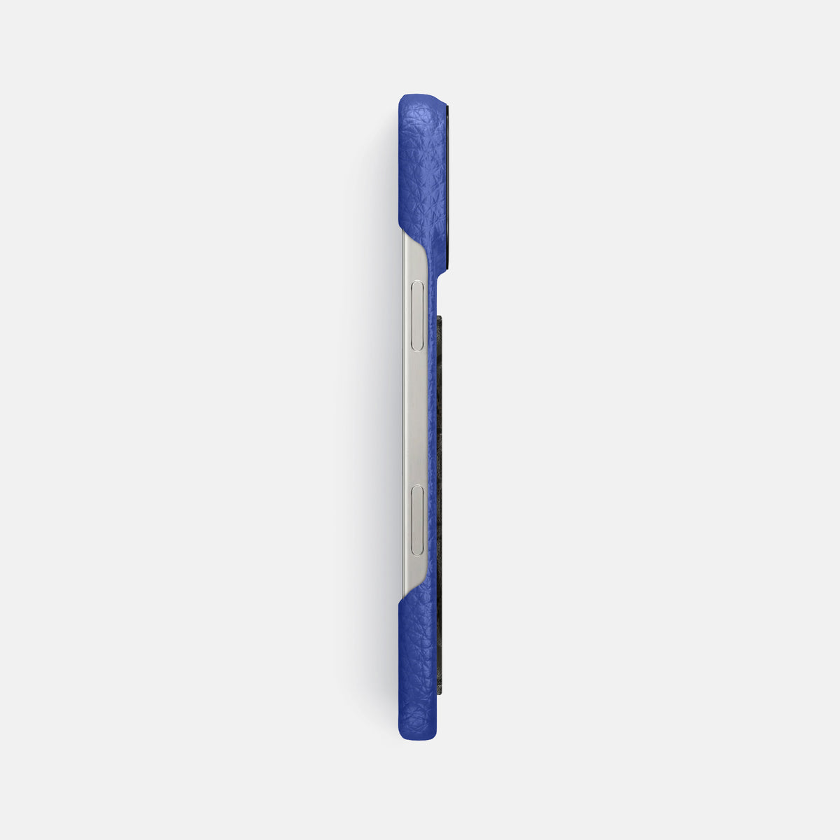 Royal Blue iPhone 16 Pro Max Classic Case Calf with Black Metal -3 | Royal-Blue-Black