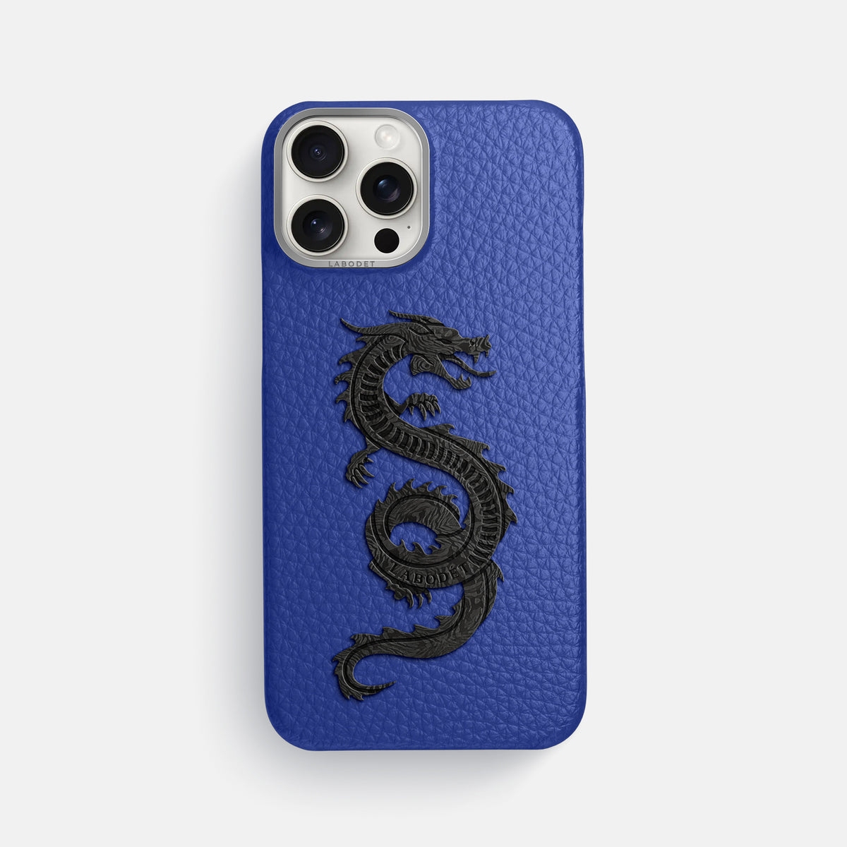 Royal Blue iPhone 16 Pro Max Classic Case Calf with Steel Metal -1 | Royal-Blue-Steel