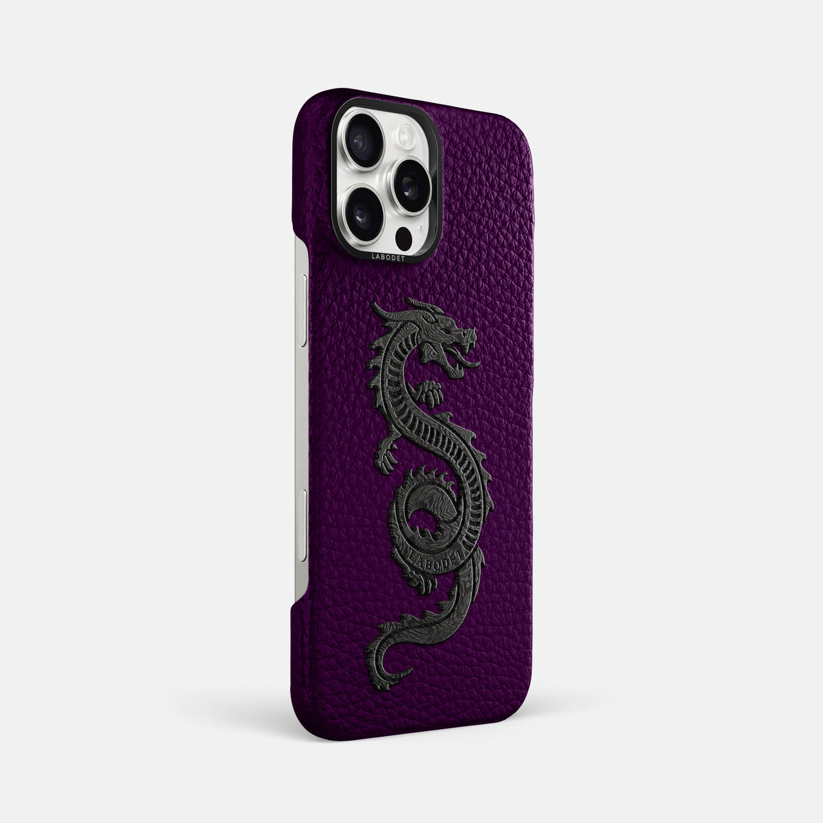 Violet iPhone 16 Pro Max Classic Case Calf with Black Metal -2 | Violet-Black