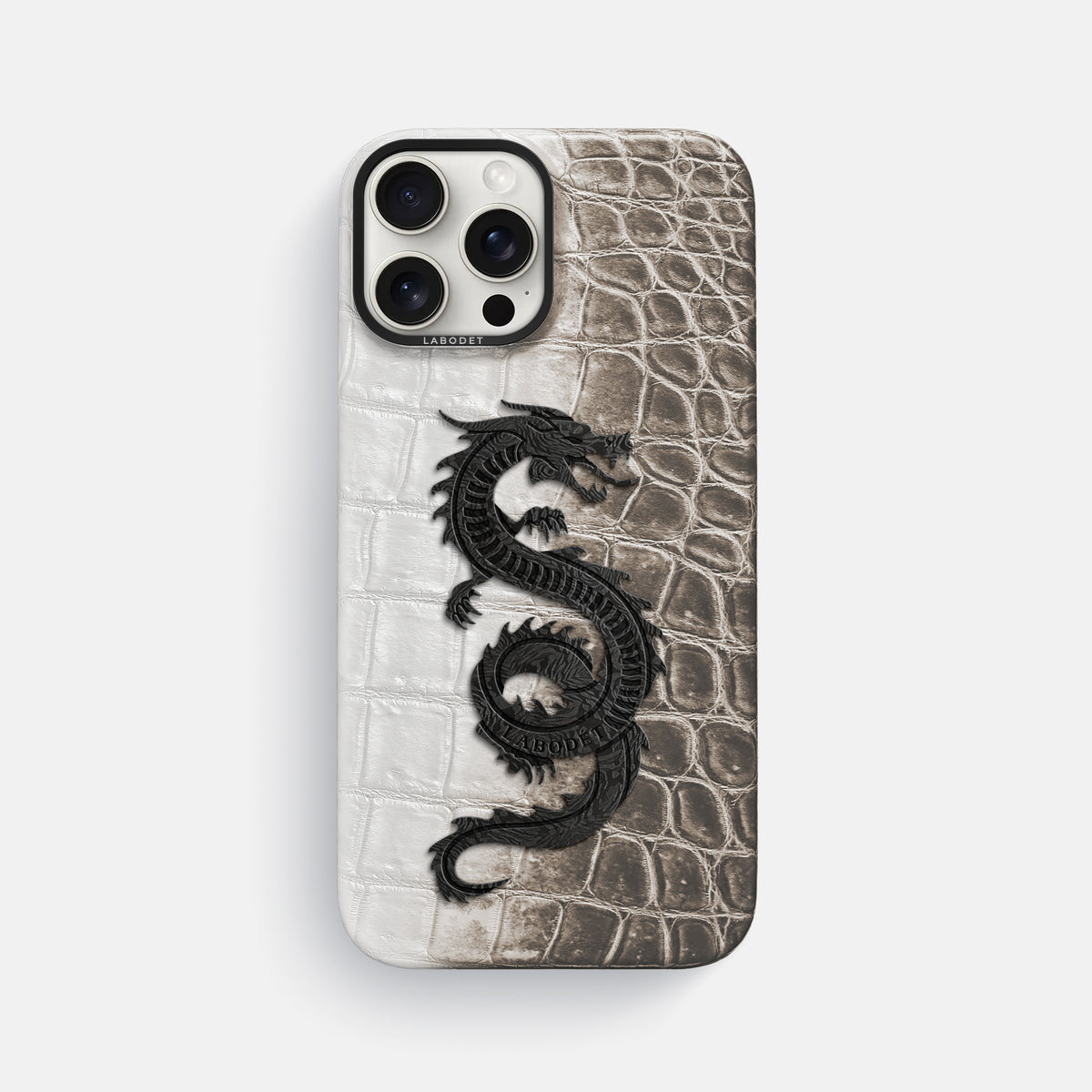 Dark iPhone 16 Pro Max Classic Case Himalayan Crocodile with Black Metal -1 | Dark-Black
