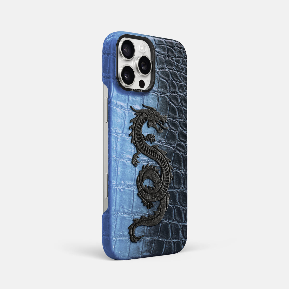 Lavender iPhone 16 Pro Max Classic Case Himalayan Crocodile with Black Metal -2 | Lavender-Black
