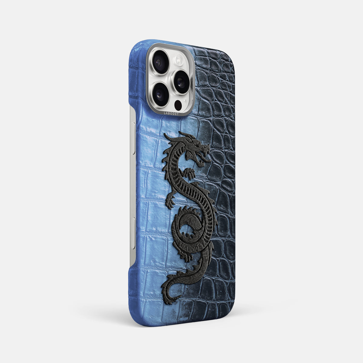 Lavender iPhone 16 Pro Max Classic Case Himalayan Crocodile with Steel Metal -2 | Lavender-Steel