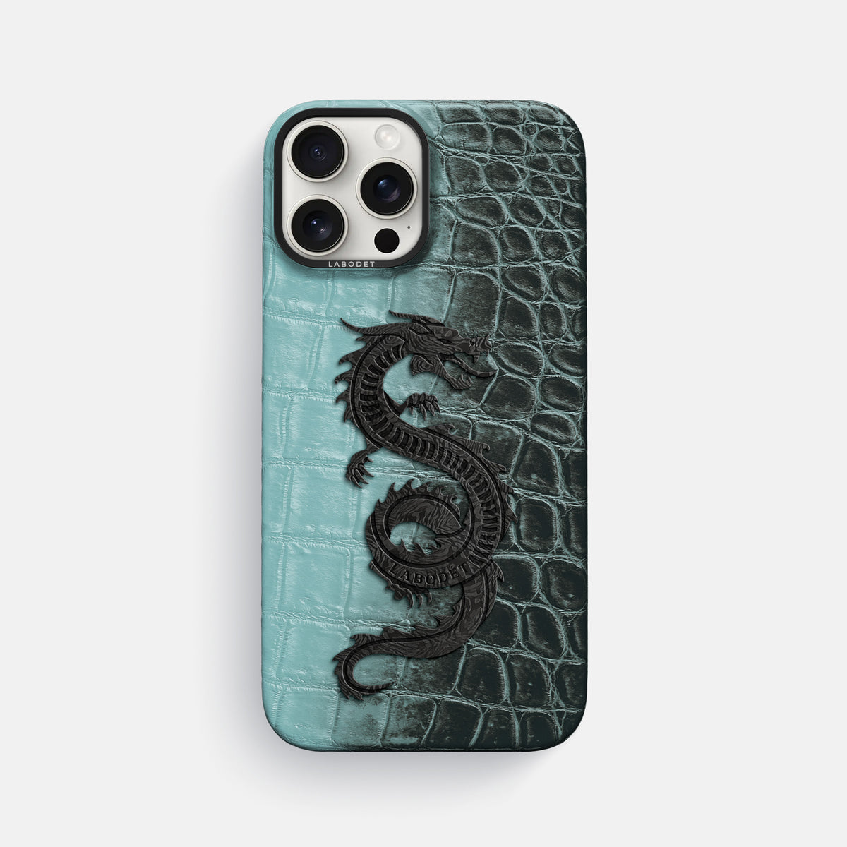 Light-Mint iPhone 16 Pro Max Classic Case Himalayan Crocodile with Black Metal -1 | Light-Mint-Black