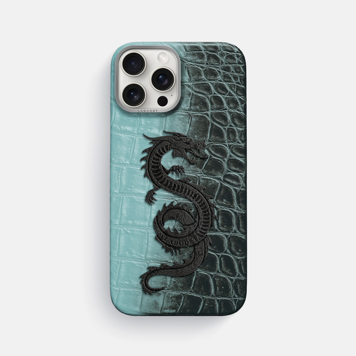 Light-Mint iPhone 16 Pro Max Classic Case Himalayan Crocodile with Steel Metal -1 | Light-Mint-Steel