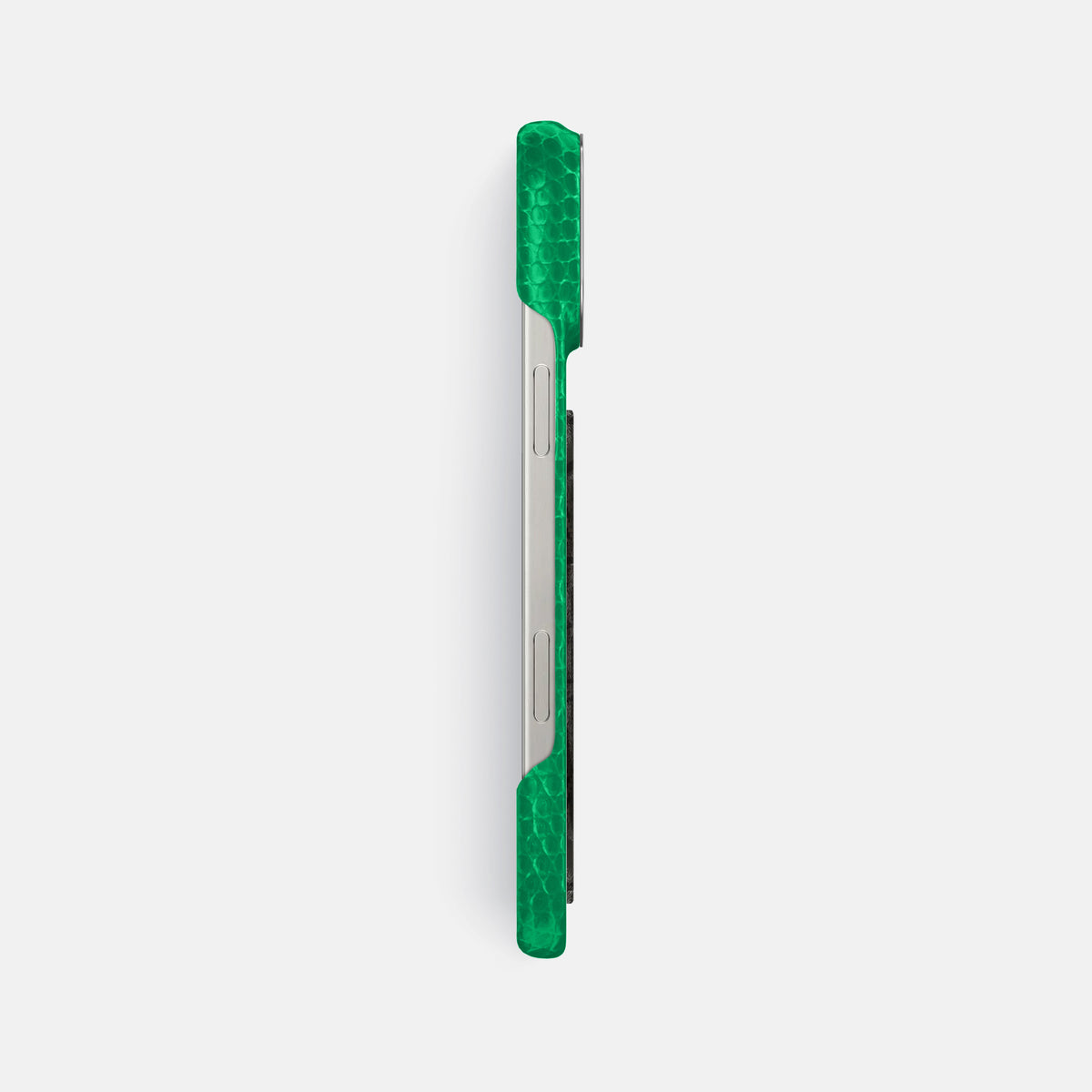 Apple-Green iPhone 16 Pro Max Classic Case Lizard with Steel Metal -3 | Apple-Green-Steel
