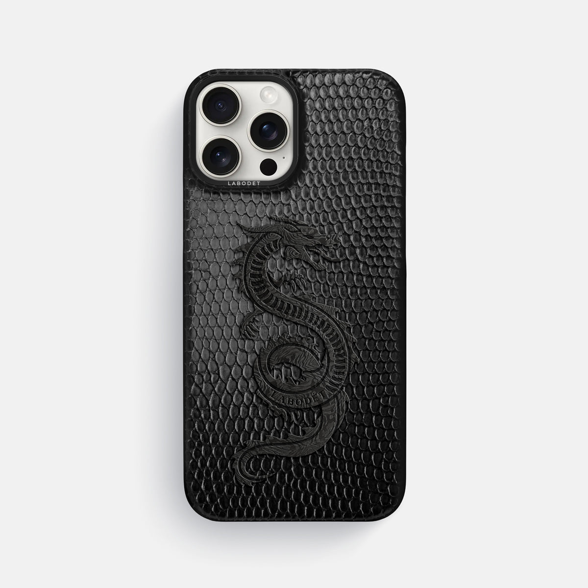Black iPhone 16 Pro Max Classic Case Lizard with Black Metal -1 | Black-Black