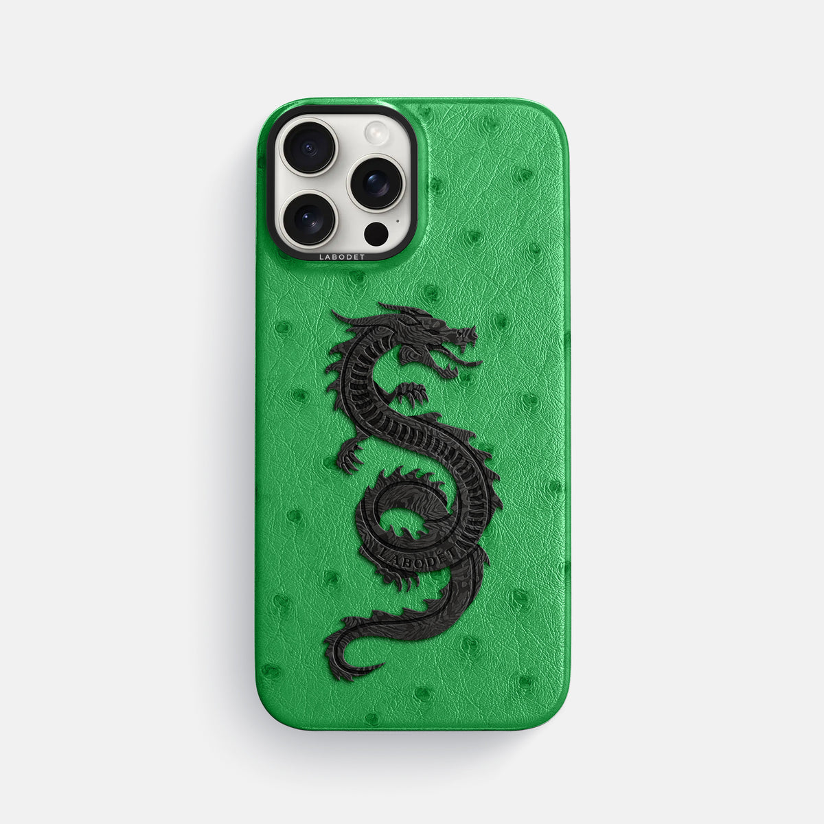 Kentucky Green iPhone 16 Pro Max Classic Case Ostrich with Black Metal -1 | Kentucky-Green-Black