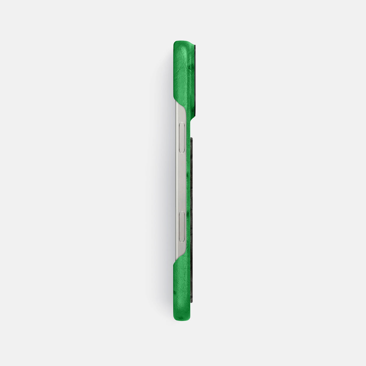 Kentucky Green iPhone 16 Pro Max Classic Case Ostrich with Black Metal -3 | Kentucky-Green-Black