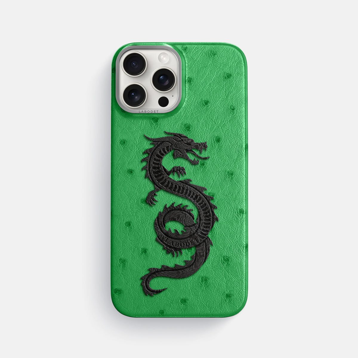 Kentucky Green iPhone 16 Pro Max Classic Case Ostrich with Steel Metal -1 | Kentucky-Green-Steel