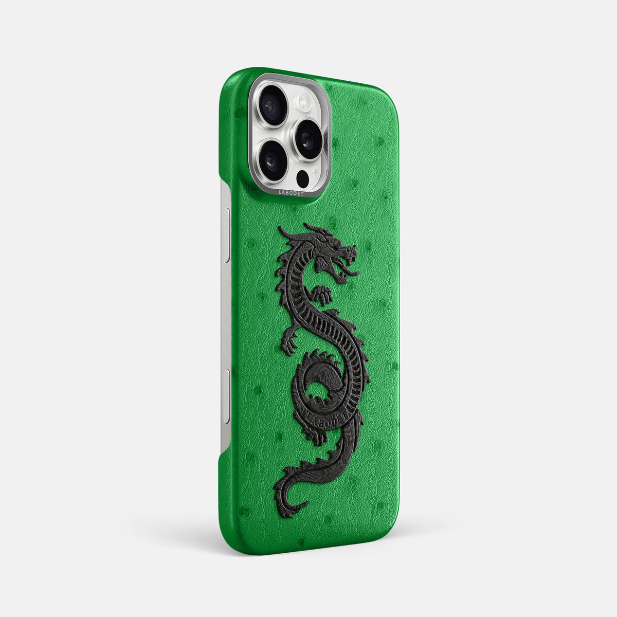 Kentucky Green iPhone 16 Pro Max Classic Case Ostrich with Steel Metal -2 | Kentucky-Green-Steel