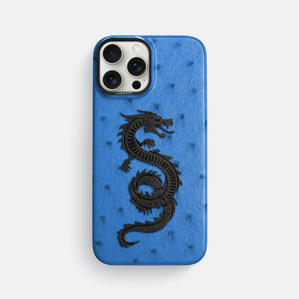 Royal-Blue iPhone 16 Pro Max Classic Case Ostrich with Black Metal -1 | Royal-Blue-Black