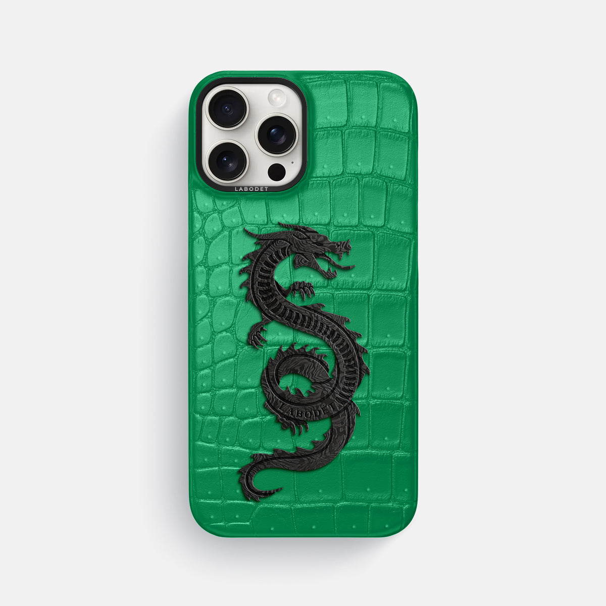 Cactus-Green iPhone 16 Pro Max Porosus Crocodile Porosus Crocodile with Black Metal -1 | Cactus-Green-Black