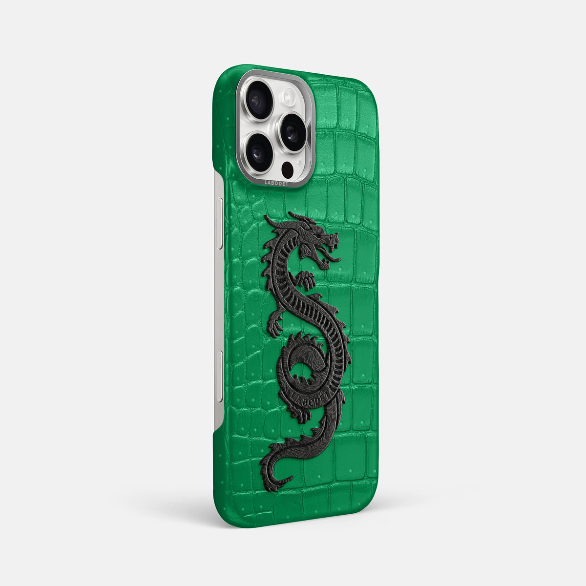 Cactus-Green iPhone 16 Pro Max Porosus Crocodile Porosus Crocodile with Steel Metal -2 | Cactus-Green-Steel
