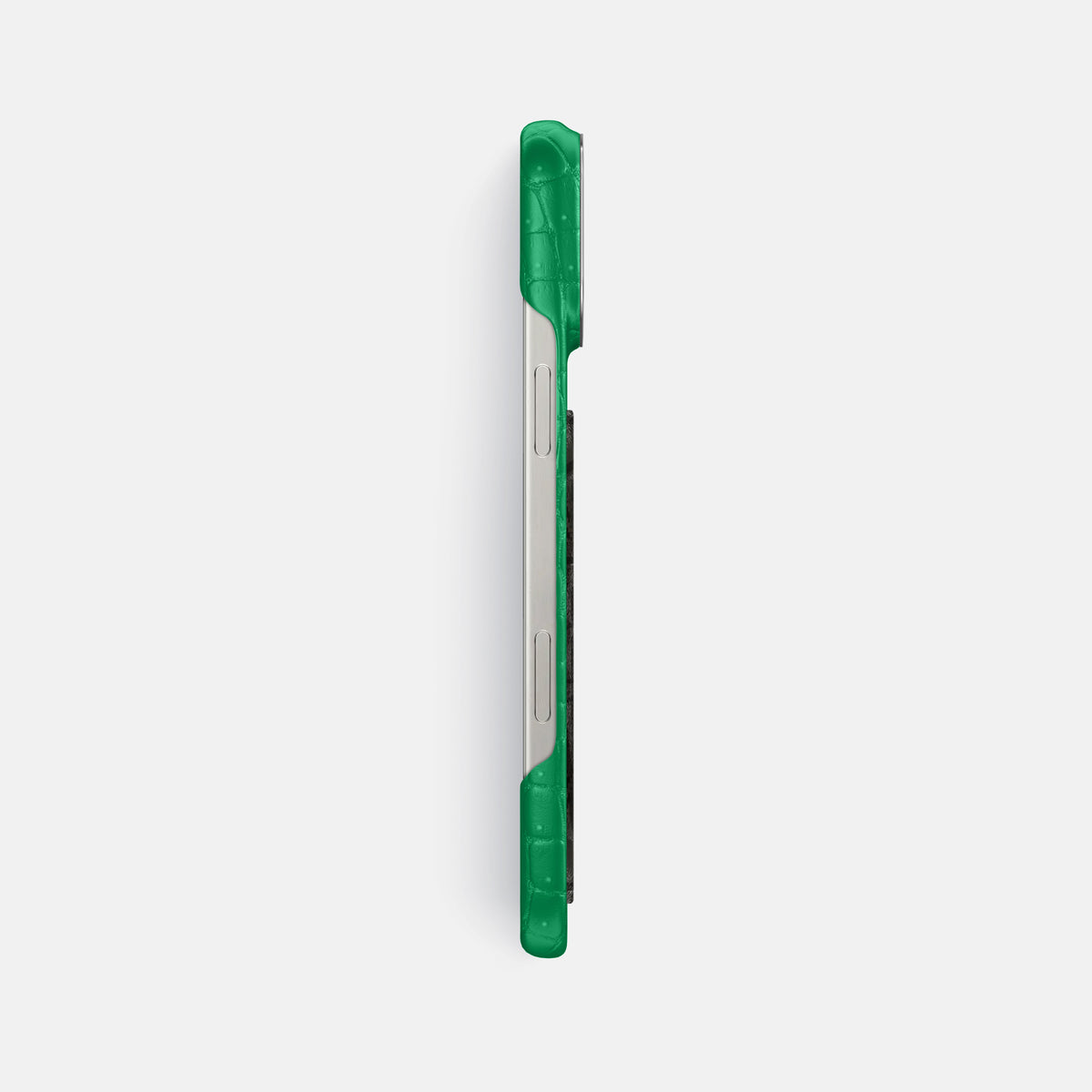 Cactus-Green iPhone 16 Pro Max Porosus Crocodile Porosus Crocodile with Steel Metal -3 | Cactus-Green-Steel