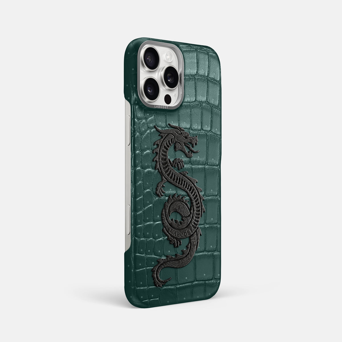 Dark-Forest iPhone 16 Pro Max Porosus Crocodile Porosus Crocodile with Steel Metal -2 | Dark-Forest-Steel