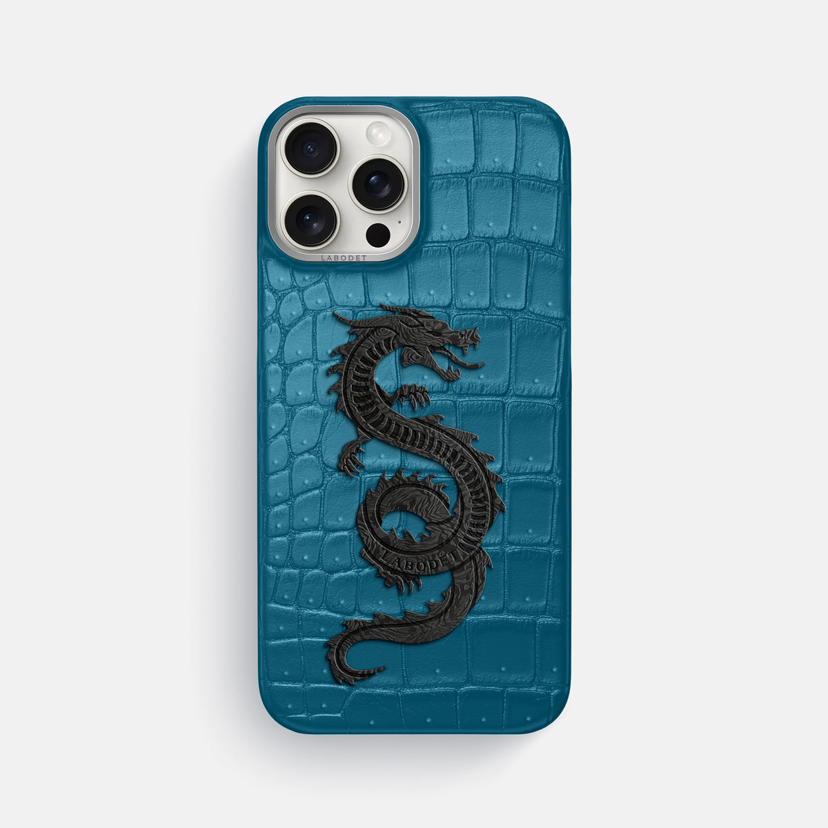 Duck Blue iPhone 16 Pro Max Porosus Crocodile Porosus Crocodile with Steel Metal -1 | Duck-Blue-Steel