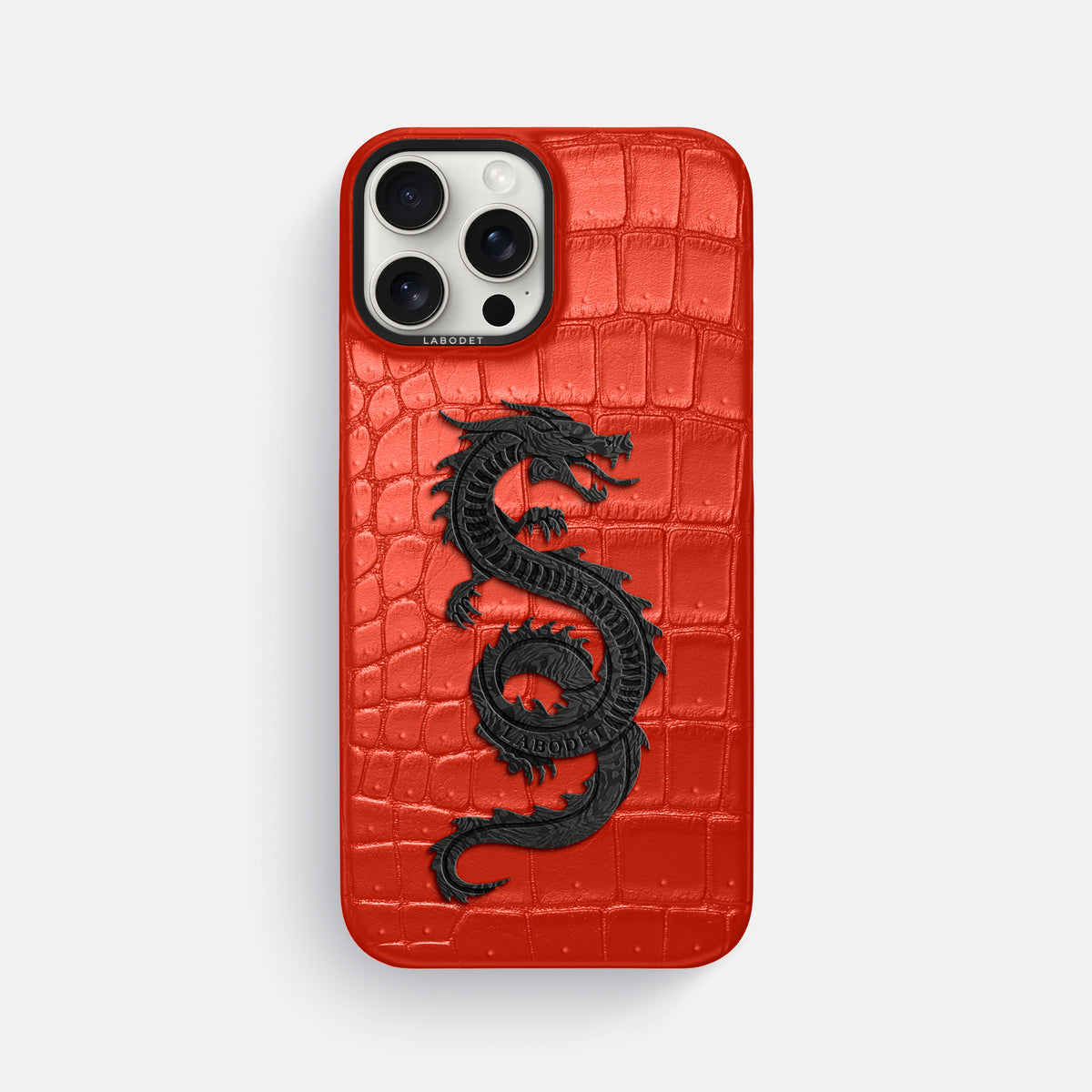Rust iPhone 16 Pro Max Porosus Crocodile Porosus Crocodile with Black Metal -1 | Rust-Black