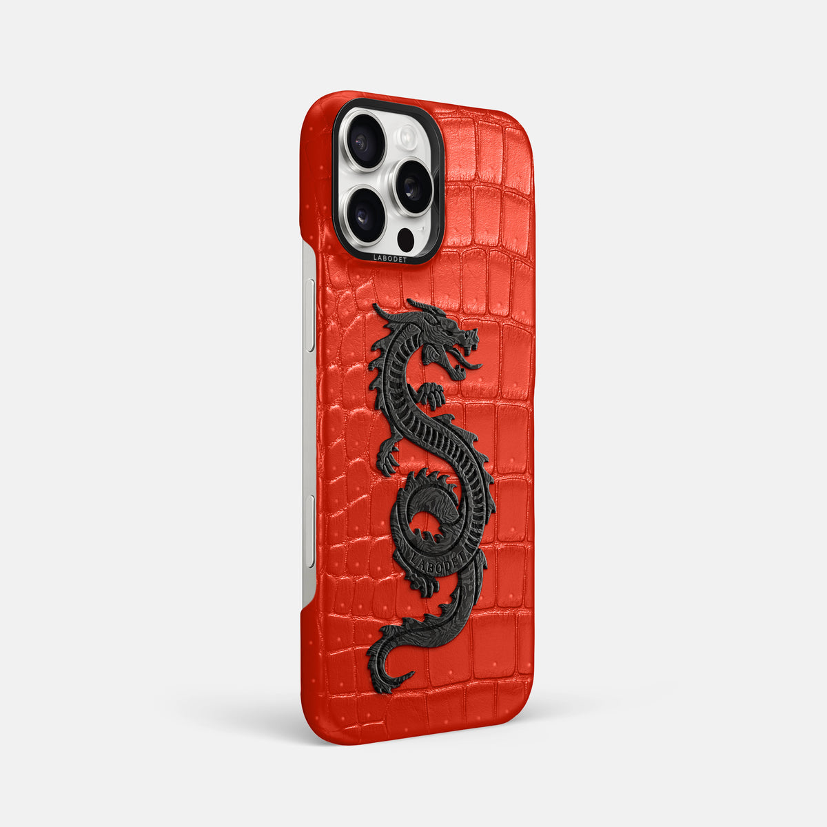 Rust iPhone 16 Pro Max Porosus Crocodile Porosus Crocodile with Black Metal -2 | Rust-Black